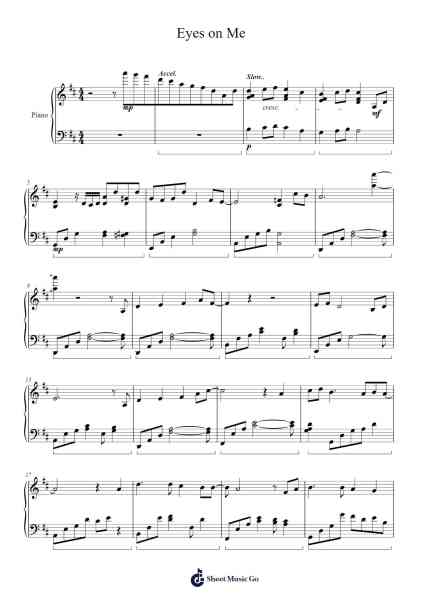 Eyes on Me Sheet Music by Faye Wong-Arr.Brongus Chadkiel