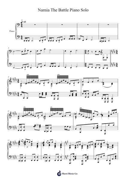 Narnia The Battle Piano Solo Sheet Music by Rantess-Arr.Alac Floleigh