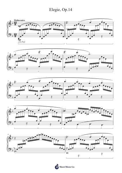 Elegie, Op.14 Sheet Music by Rayson Tam-Arr.Daitrid Piersliam