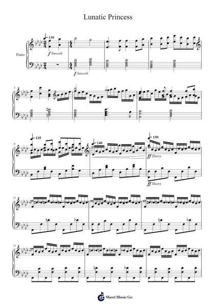 Lunatic Princess Sheet Music by undefined-Arr.Melnolds Dougdy