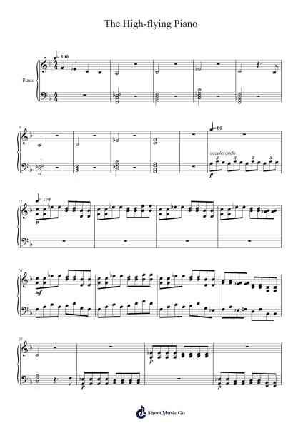 The High-flying Piano Sheet Music by Markthur-Arr.Hornjudd