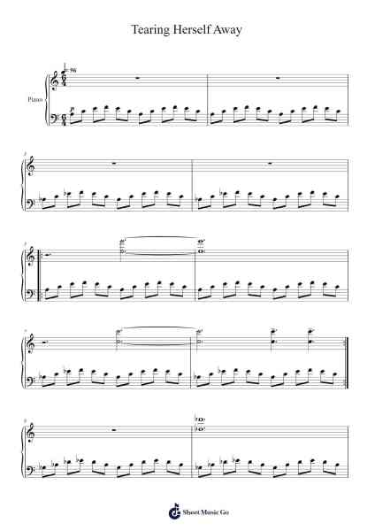 Tearing Herself Away Sheet Music by Philip Glass-Arr.Hughlon