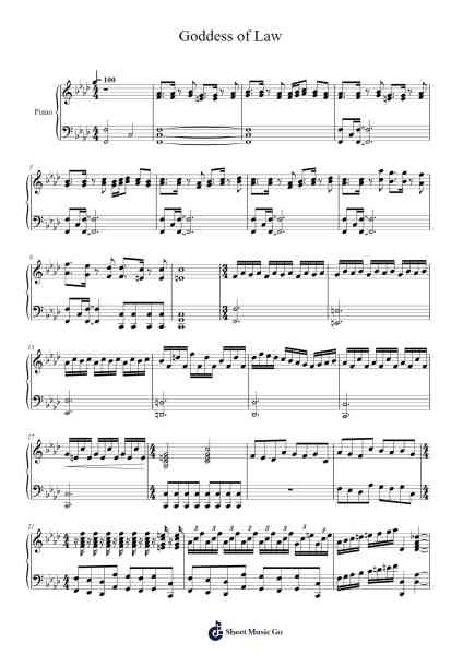 Goddess of Law Sheet Music by Noriyuki Iwadare-Arr.Priestvy