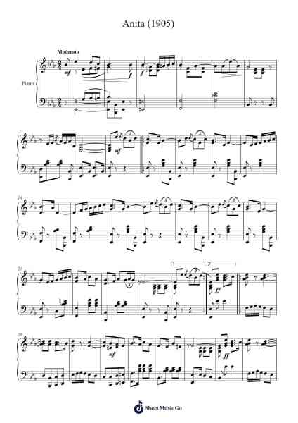 Anita Sheet Music by THOS. S. ALLEN-Arr.Popbraith Cookryl