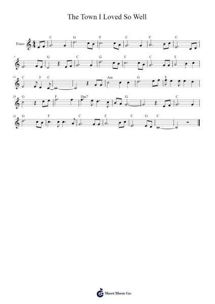 The Town I Loved So Well Sheet Music by Traditional-Arr.Maclup