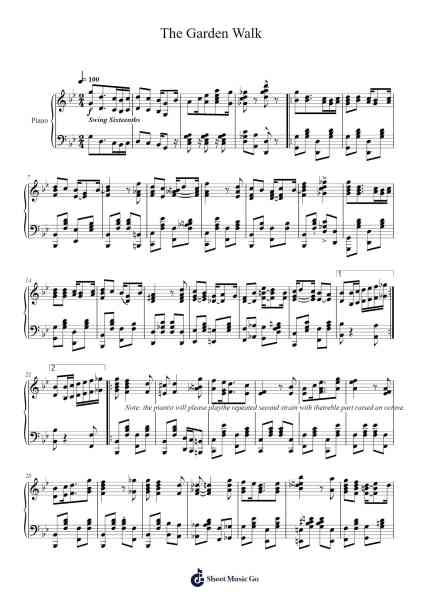 The Garden Walk Sheet Music by Tom Brier-Arr.Bairdbian Lystan