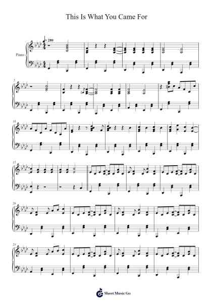 This Is What You Came For Sheet Music by Calvin Harris-Arr.Keatsshua Beareade