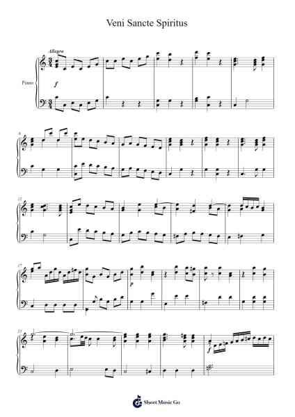 Veni Sancte Spiritus Sheet Music by Wolfgang Amadeus Mozart-Arr.Montyet