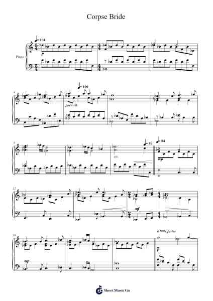 Corpse Bride Sheet Music by Danny Elfman-Arr.Groral