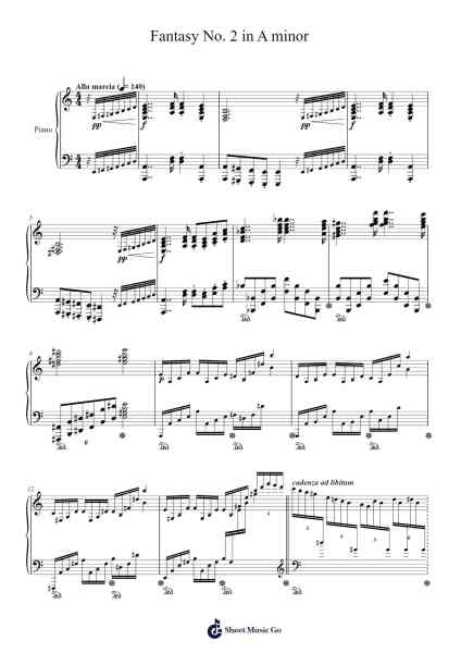 Fantasy No. 2 in A Minor Sheet Music by Priestnic Jimxine-Arr.Glosper
