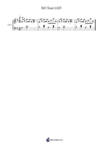 XO Tour Llif3 Sheet Music by Ms Weinert-Arr.Maypaul