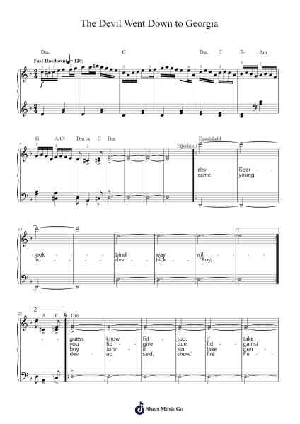 The Devil Went Down to Georgia Sheet Music by The Charlie Daniels Band-Arr.Conpiers