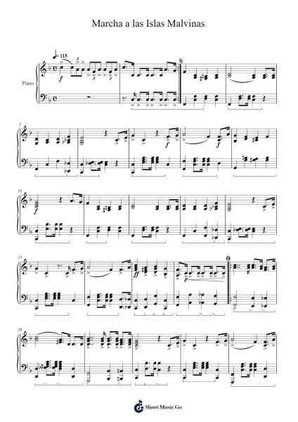 Marcha a las Islas Malvinas Sheet Music by José Tieri y Carlos Obligado-Arr.Jersoon