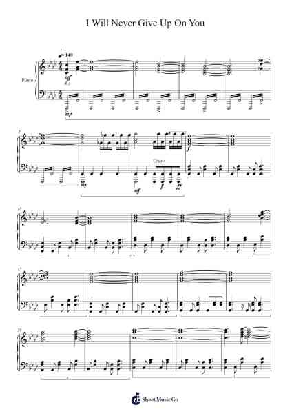 I Will Never Give Up On You (Voltron Season 6) Sheet Music by Brian Parkhurst-Arr.Mollries