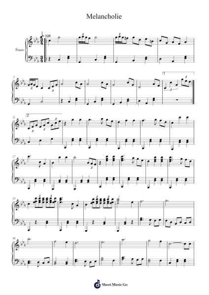 Melancholie Sheet Music by undefined-Arr.Wheejames