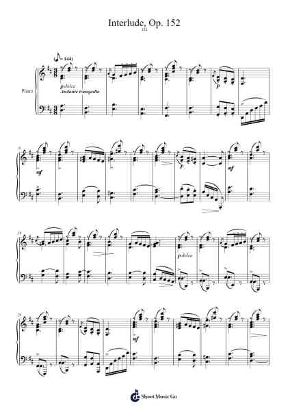 Interlude, Op. 152 Sheet Music by Cécile Chaminade-Arr.Lawwald