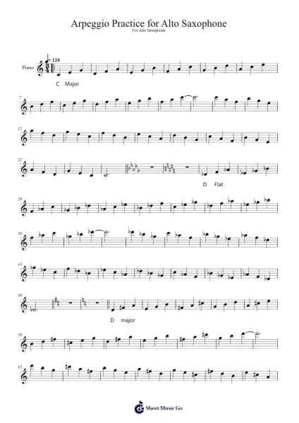 Arpeggio Practice for Alto Saxophone Sheet Music by undefined-Arr.Joanreade Annlus