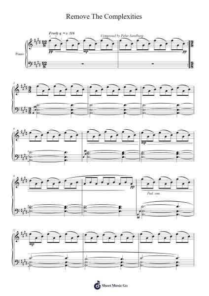 Remove The Complexities Sheet Music by Peter Sandberg-Arr.Vicvey Cotge