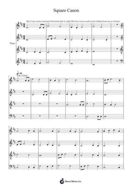 Square Canon Sheet Music by undefined-Arr.Cookelus
