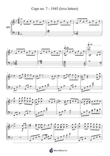 Cape no. 7 - 1945 (love letters) Musica per pianoforte di 駱集益 - Arr.Thompps