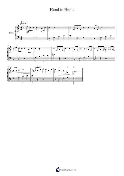 Hand in Hand Sheet Music by Catarina Moreira/Ben Crosland-Arr.Cocon