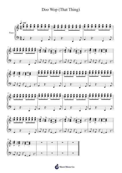 Doo Wop (That Thing) Sheet Music by Lauryn Hill-Arr.Vefrank Graseph