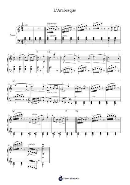 L'Arabesque Sheet Music by Burgmüller-Arr.Nickkirk Inje