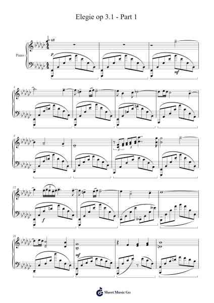 Elegie op 3.1 - Part 1 Sheet Music by Sergueï Rachmaninoff-Arr.Youngvian