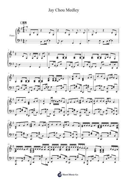 Jay Chou Medley Sheet Music by Jay Chou-Arr.Deanlay Dulsnow