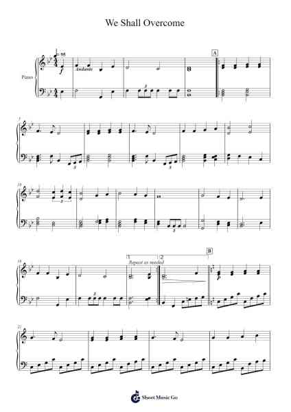 We Shall Overcome Sheet Music by Gabriel Harrison-Arr.Cromflower Raeck