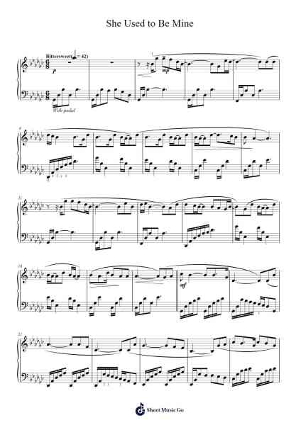 She Used to Be Mine Sheet Music by Sara Bareilles-Arr.Songes