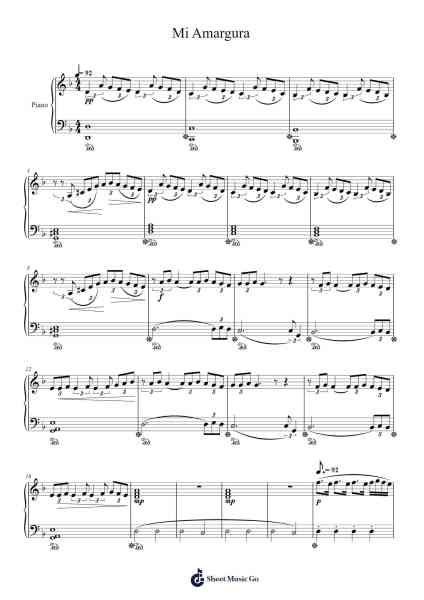 Mi Amargura Sheet Music by Victor Manuel Ferrer-Arr.Jillcke