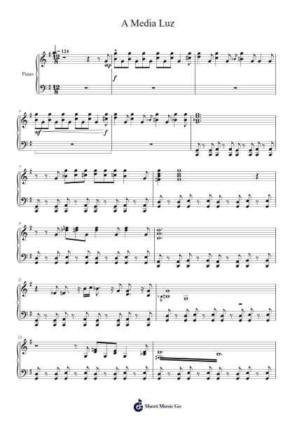 A Media Luz Sheet Music by Edwin Bohlin-Arr.Besquinn
