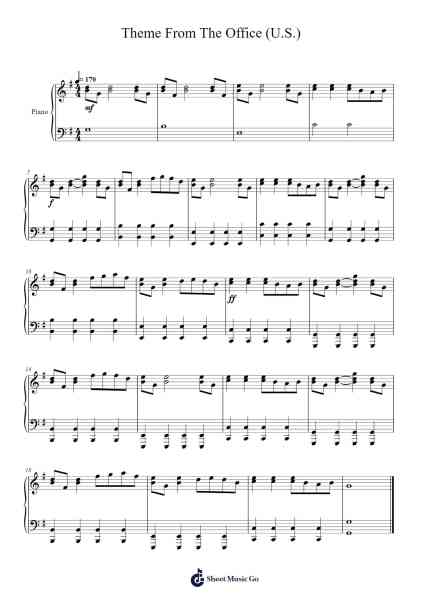 Theme From The Office (U.S.) Sheet Music by Jay Ferguson-Arr.Guygray