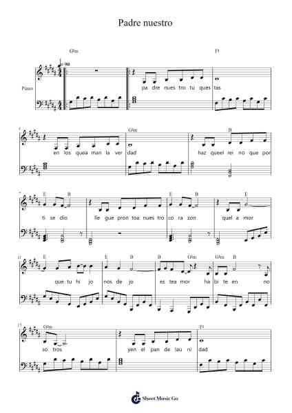 Padre nuestro Sheet Music by undefined-Arr.Graycie Scob
