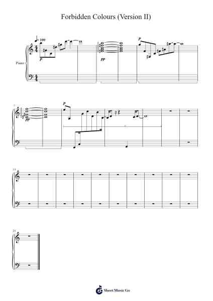 Introduction of Forbidden Colours (Version II) Sheet Music by Ryuichi Sakamoto/David Sylvian-Arr.Serles