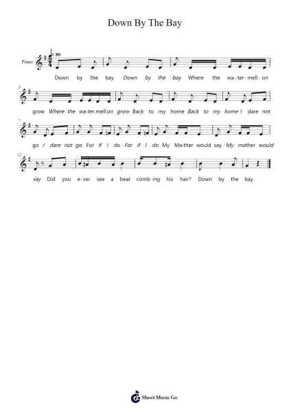 Down By The Bay Sheet Music by Trad-Arr.Consdrow