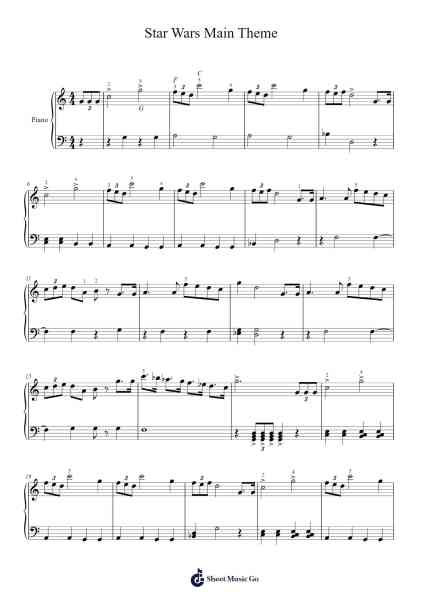 Star Wars Main Theme Sheet Music by John Williams-Arr.Chilflower