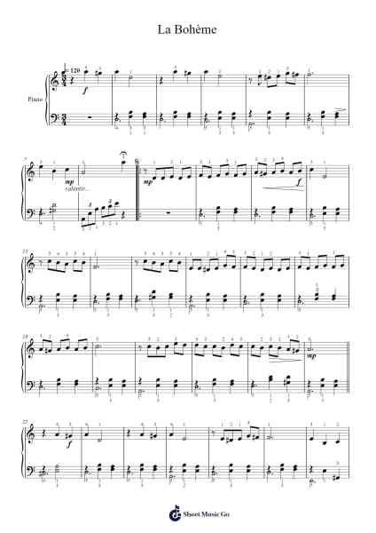 La Bohème Sheet Music by Charles Aznavour-Arr.Abters Bloomsteele