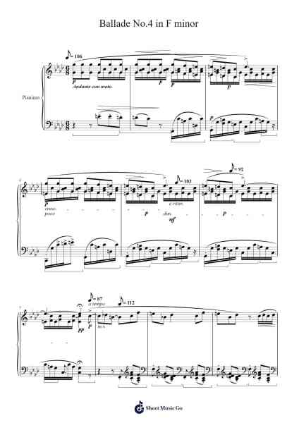 Ballade No. 4 in F Minor, Op. 52 Sheet Music by Frédéric Chopin-Arr.Halemorse