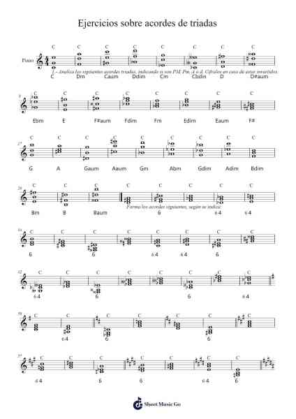 Ejercicios sobre acordes de triadas Sheet Music by undefined-Arr.Walshfox