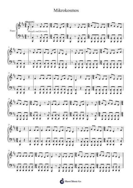 Mikrokosmos Sheet Music by Θάνος Μικρούτσικος-Arr.Nagrid