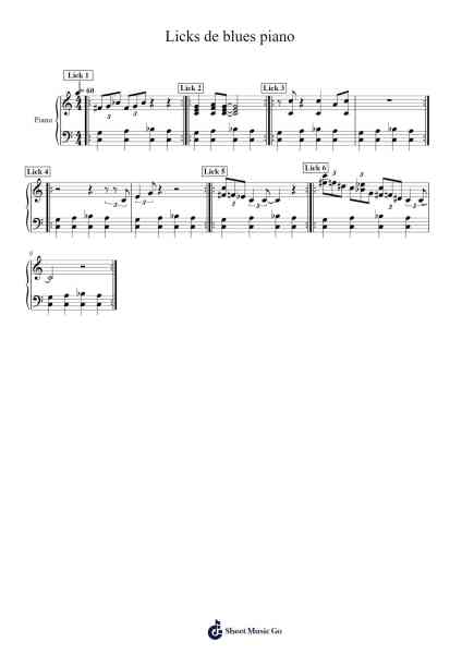 Licks de blues piano 樂譜由 undefined - 編曲 Wano'neil Orn