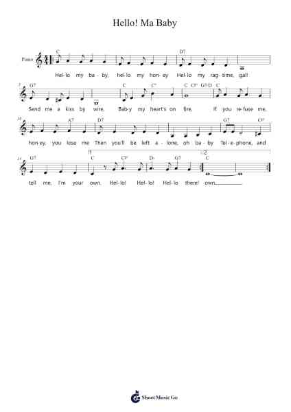 Hello! Ma Baby Sheet Music by Joseph E. Howard-Arr.Bunharine Coftroy