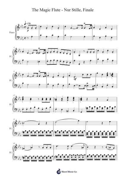 Die Zauberflöte - Finale: Nur Stille Sheet Music by W. A. Mozart-Arr.Rayward