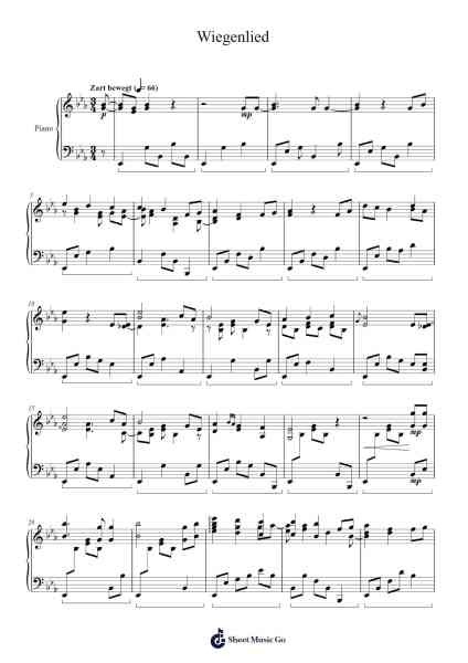 Wiegenlied, Op. 49, No. 4 Sheet Music by Johannes Brahms-Arr.Florid Brylan