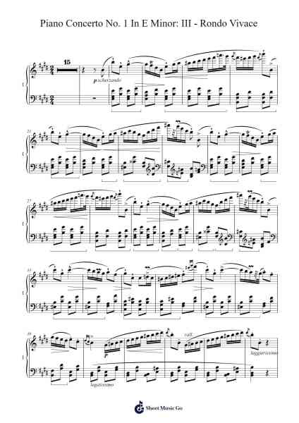 Piano Concerto No. 1 in E Minor, Op. 11: III. Rondo. Vivace Sheet Music by Frédéric Chopin-Arr.Cisbrian Jestier