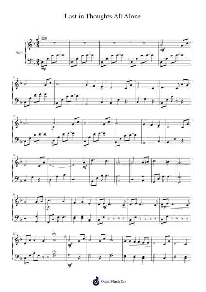Lost in Thoughts All Alone Sheet Music by Nintendo-Arr.Annral Thomliz