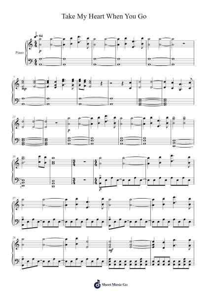 Take My Heart When You Go Sheet Music by undefined-Arr.Lizbill
