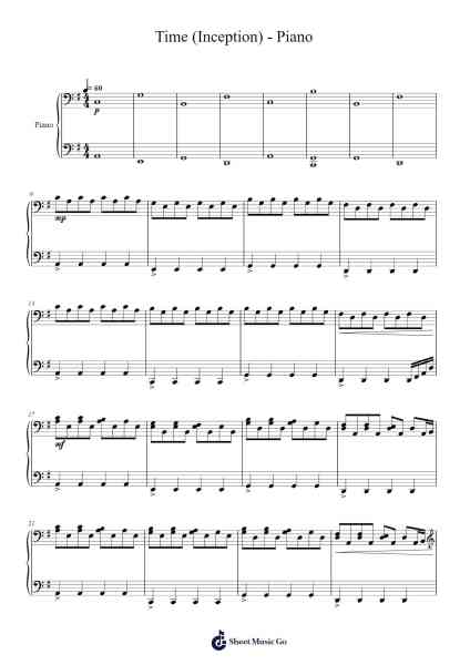 Time (Inception) - Piano Sheet Music by Hans Zimmer-Arr.Blybohm